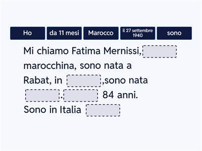 Presentarsi: Mi chiamo ....