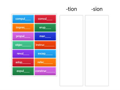-tion or -sion Sort