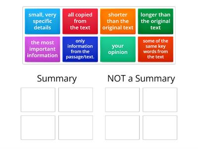 Summary Sort 