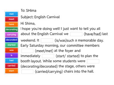 PAST TENST: FILL IN THE BLANKS 