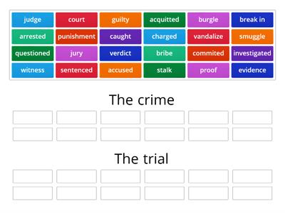 8A Crime vocab sort