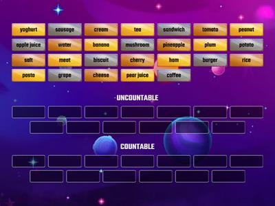 Food: countable / uncountable nouns