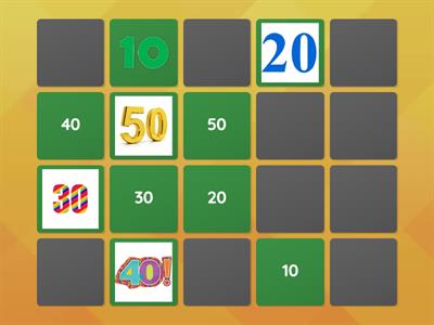MEMORY GAME - NUMBERS