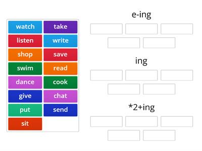 Verb sorting ing