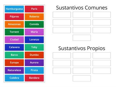 El sustantivo: Común y Propio