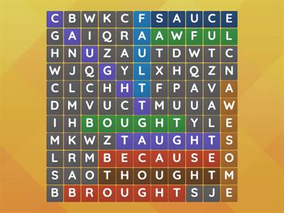 au/aw word search