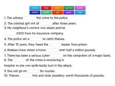 RM B1+ U4B Vocabulary crime in the news