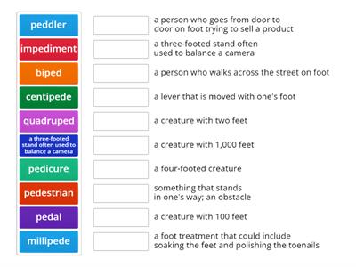 Word List: ped = foot
