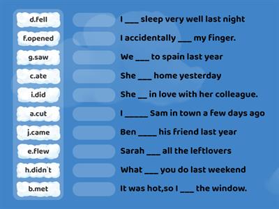 Simple Past Tense Class VIII_Matching 