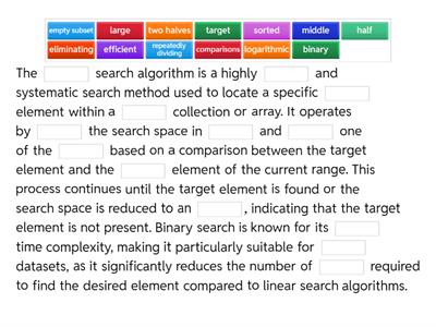 Standard Algorithm for Binary Search