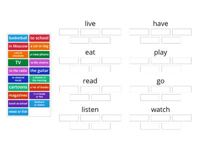 Common verb phrases (group sort)