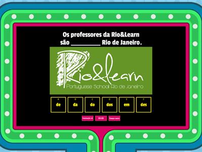 Rio&Learn: Preposição de (1)