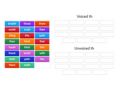 Th, voiced and unvoiced