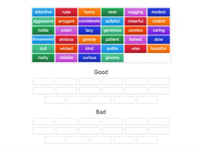 Personality and Behavioral Adjectives -  Good or Bad?