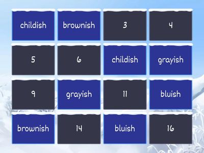 Lesson 122 -ish words Memory Game