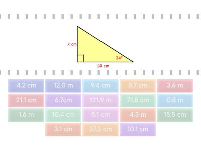 Trig: Find a side (numerator only)