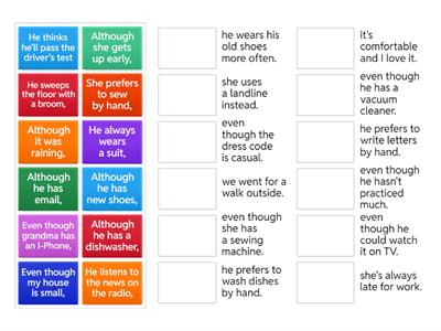 Clauses of Concession (Although, Even though) 