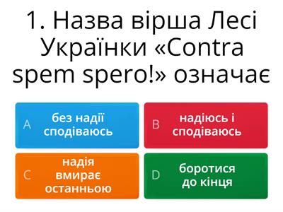 Леся Українка. Підготовка до ЗНО