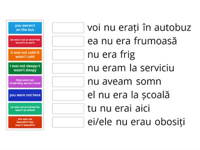 to be = a fi//Past Tense Simple - phrases/expresii 2