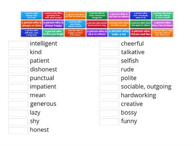 Personality adjectives