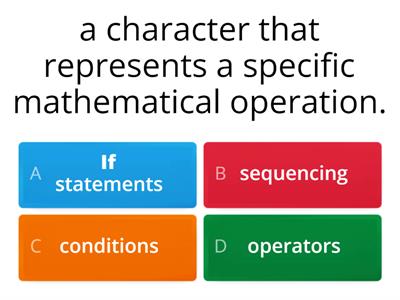 Operators (Keywords) Quiz
