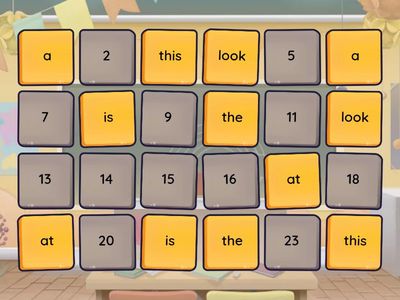 Sight Word Matching Pairs