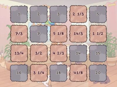 Math the improper fraction with the mixed number