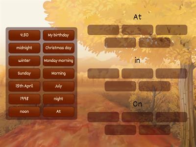 Prepositions of time