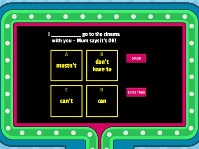 Modal verbs for obligation and permission (B1)