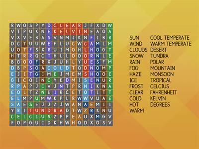 Weather & Climate Wordsearch