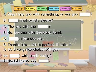 Shopping - Complete the conversation 