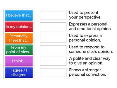 Glossary: Giving Opinions (B1 Level)