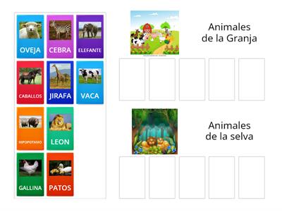 Animales de granja - Animales de la selva