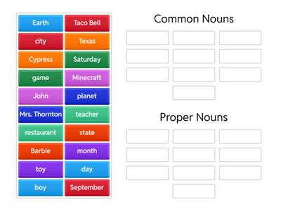 Common and Proper Nouns