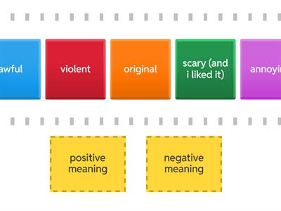 sorting adjectives describing tv programmes