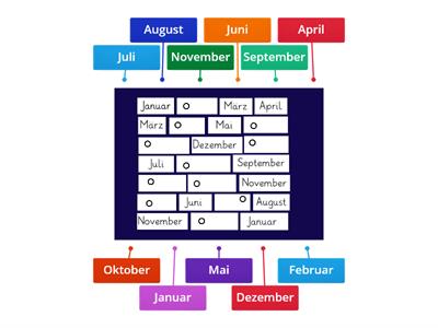 Welche Monate passen in die Lücken? Verbinde richtig!