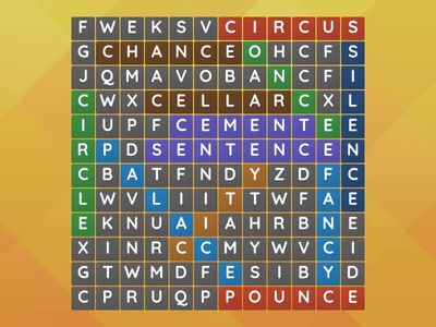 Stage 4 List 1 wordsearch