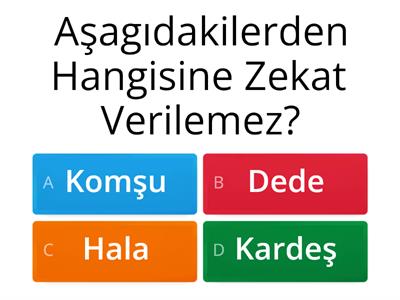 Yeni Nesil Din Zekat Ve Sadaka Soruları 8. Sınıf