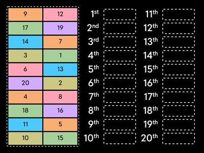 Counting backward from 20 to 1