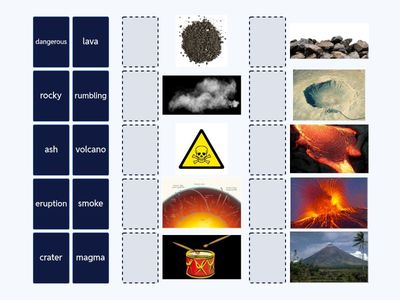 1.3 - Volcanoes - Match Words & Pictures