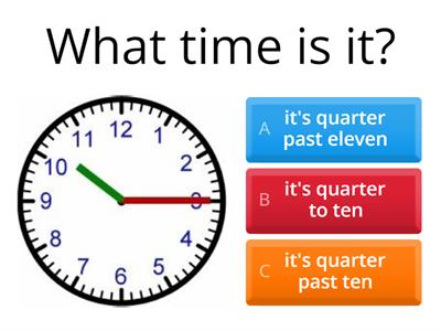  Telling the time - quiz
