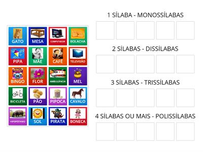 CLASSIFICAÇÃO DAS PALAVRAS - SÍLABAS - SALA DE RECURSOS