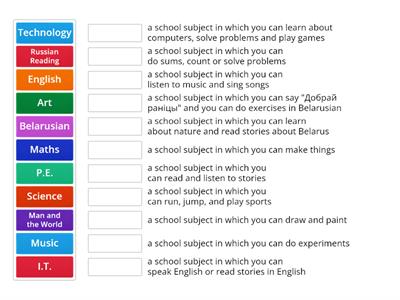 Grade 4 Unit 8 SCHOOL SUBJECTS