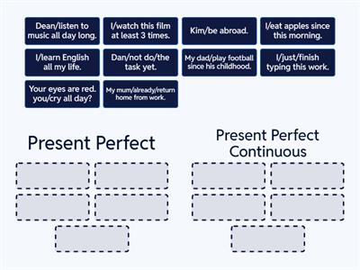 Present Perfect/Present Perfect Continuous
