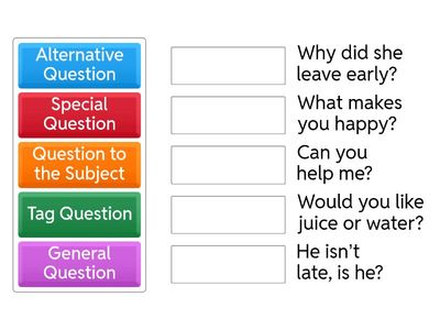Match the question and its type