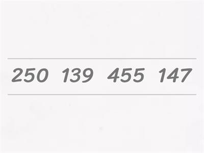 Ordering 3 digit numbers least to Greatest