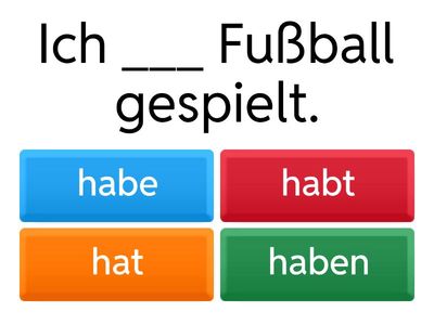 German Perfect Tense Verbs - conjugate haben 