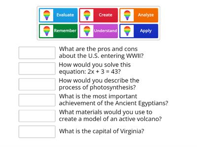 Blooms Questions 1