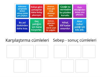 Sebep - sonuç ve karşılaştırma cümleleri 2.sınıf