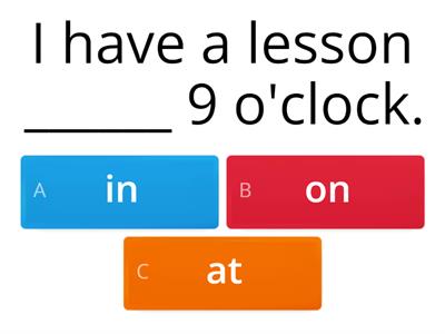 Prepositions of time